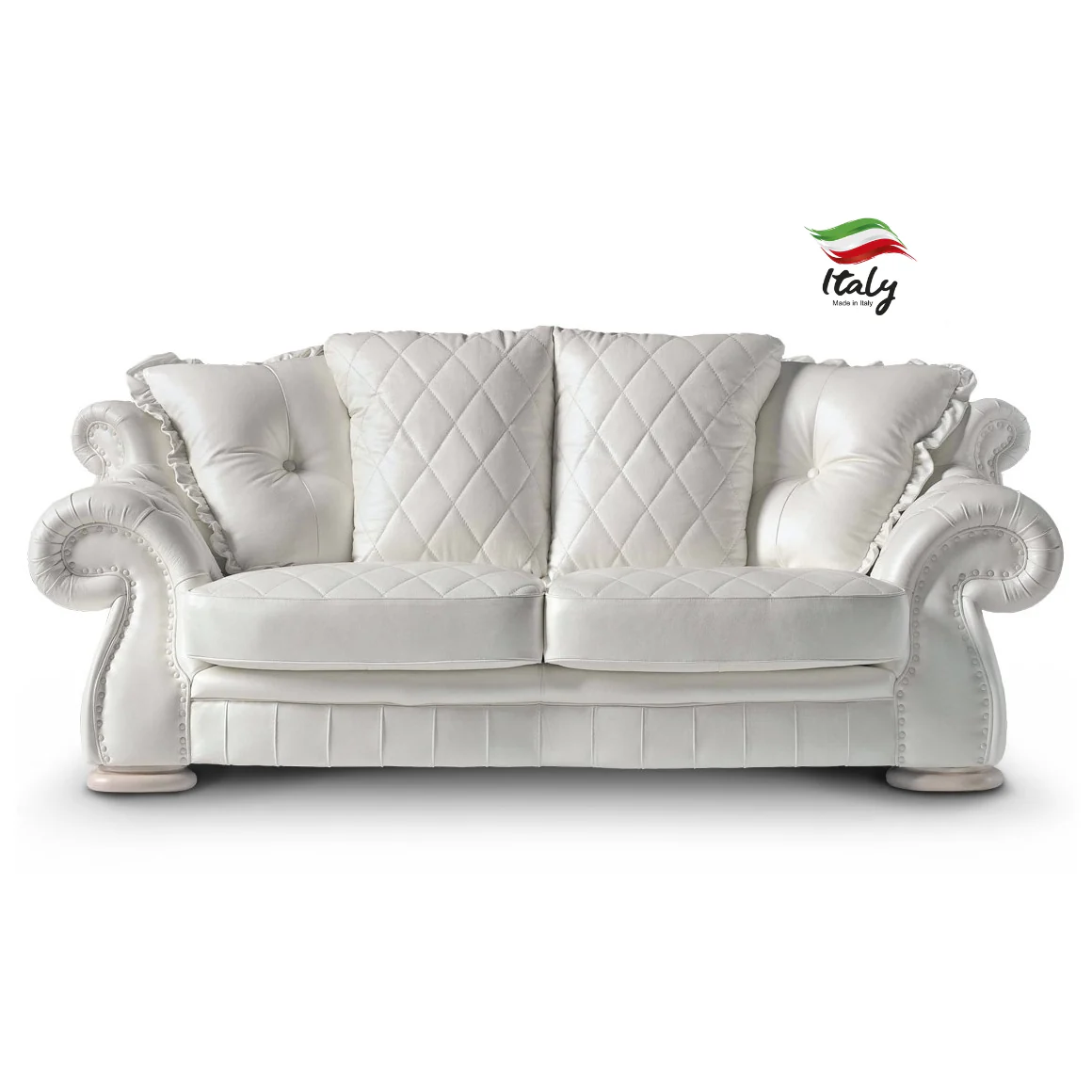 Pendragon Italian Leather Sofa Bed - Choice Of Leathers & Optional Swarovski Crystal Buttons.