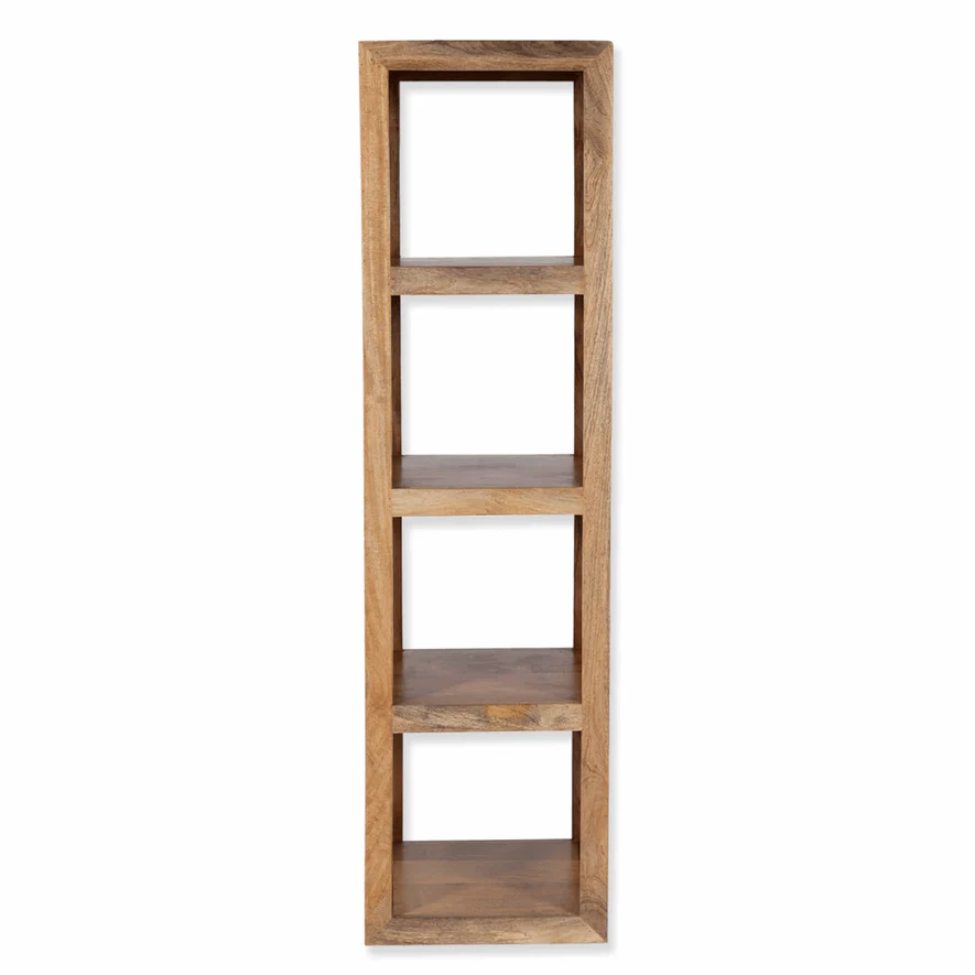 Novo Mango Wood Vertical 4 Hole Open Display Shelving Unit