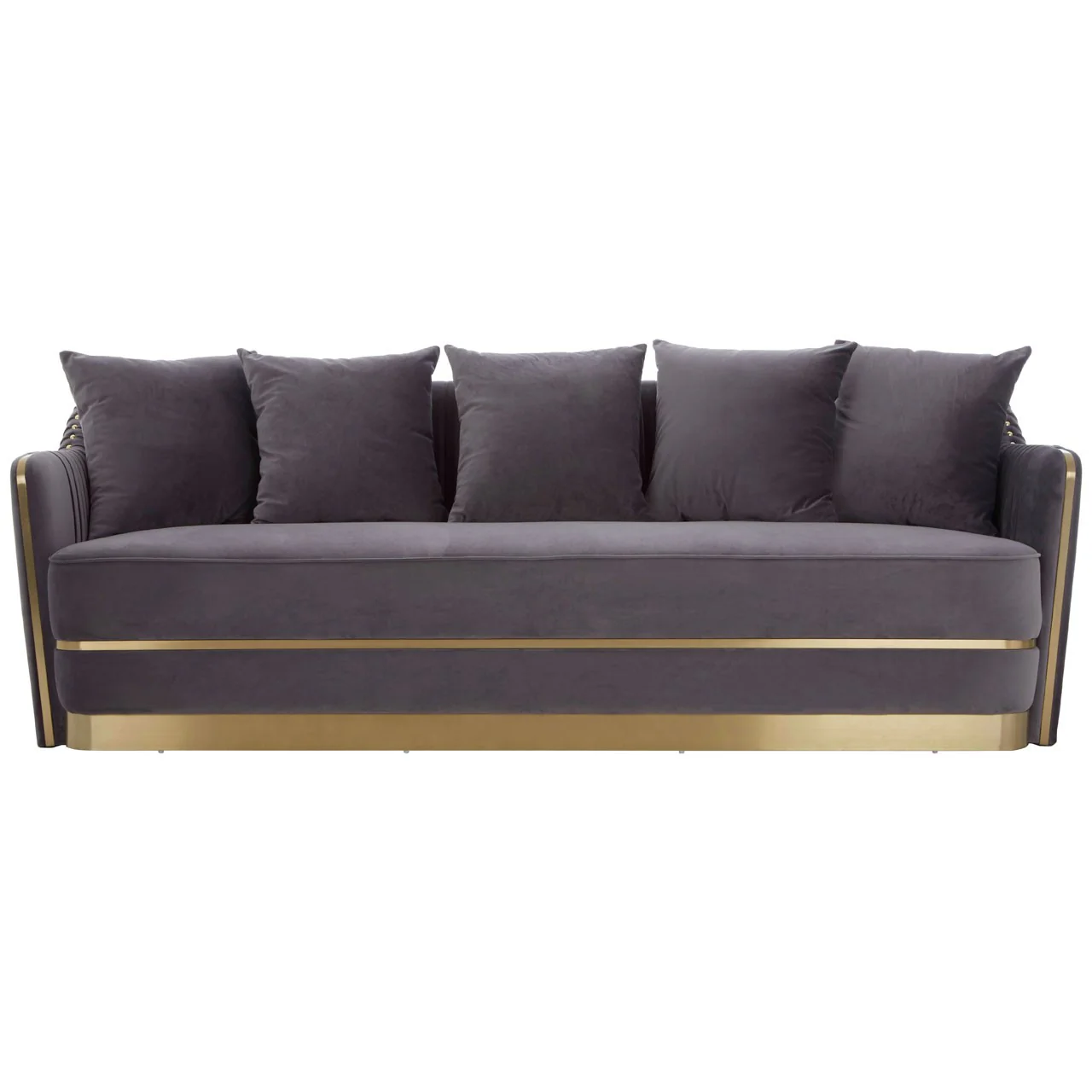 Shea 3 Seat Pleated Back Velvet Sofa