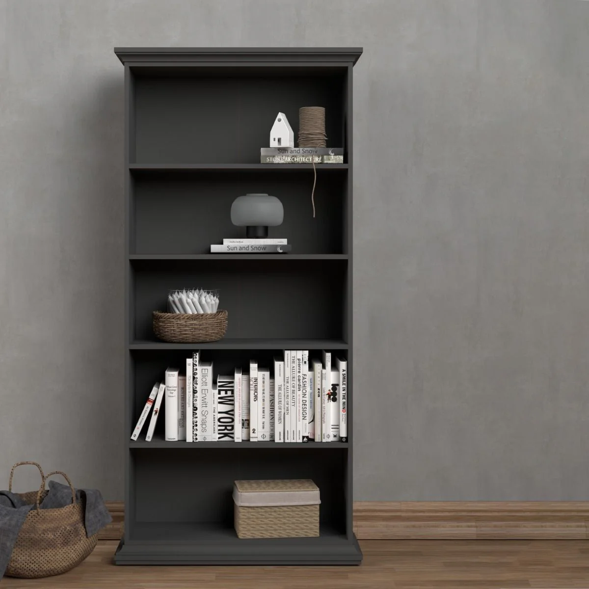 Parisian Tall Bookcase in Matt Grey