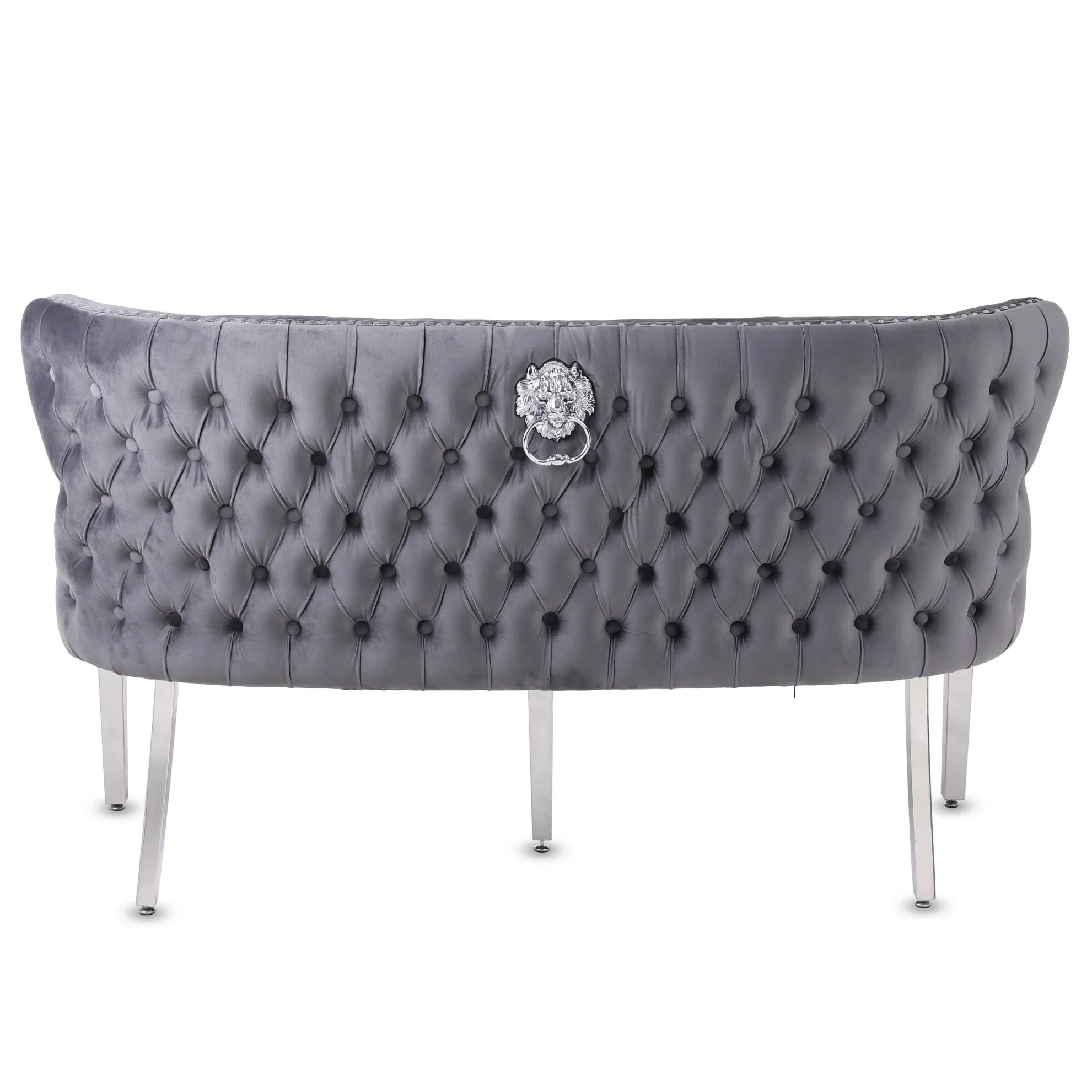 Valentino Grey Velvet Button Back Bench