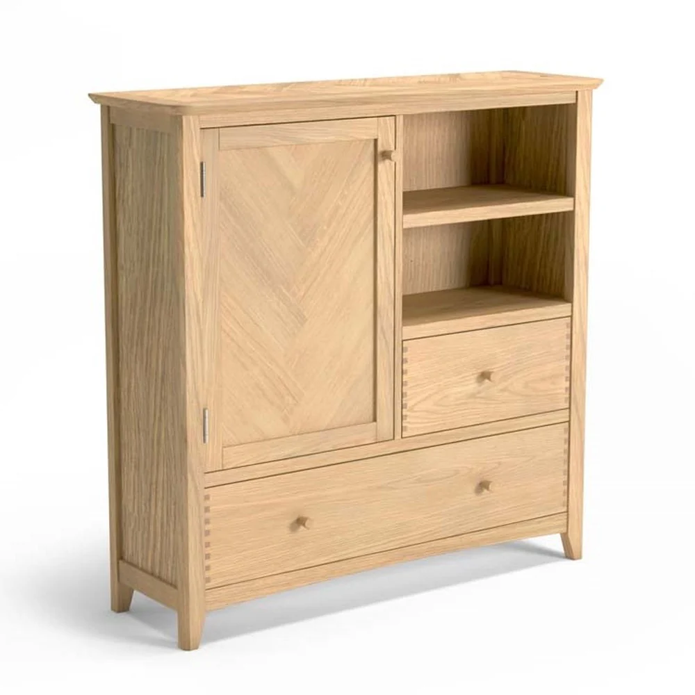 Grand Parquet Oak Large Drinks Cabinet / Sideboard