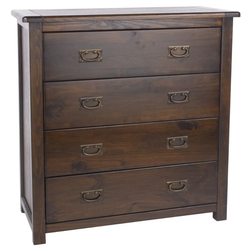 Boston Dark Wood 4 Drawer Chest
