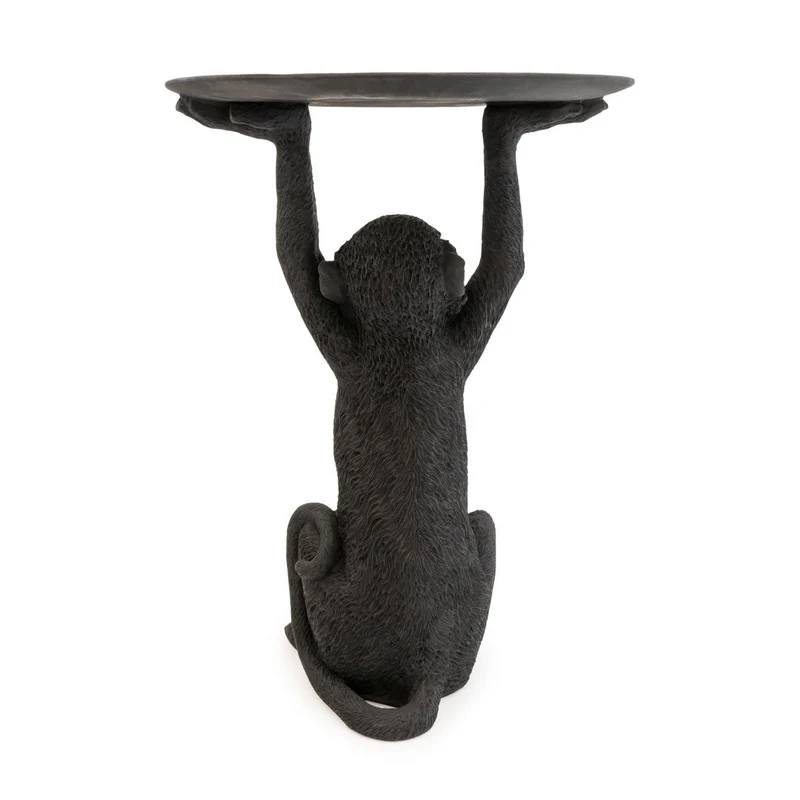 Marcel Monkey Black Resin Side Table