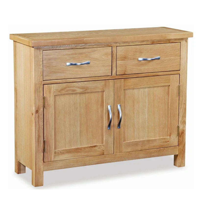 Bevel Natural Solid Oak Small 2 Door 2 Drawer Sideboard
