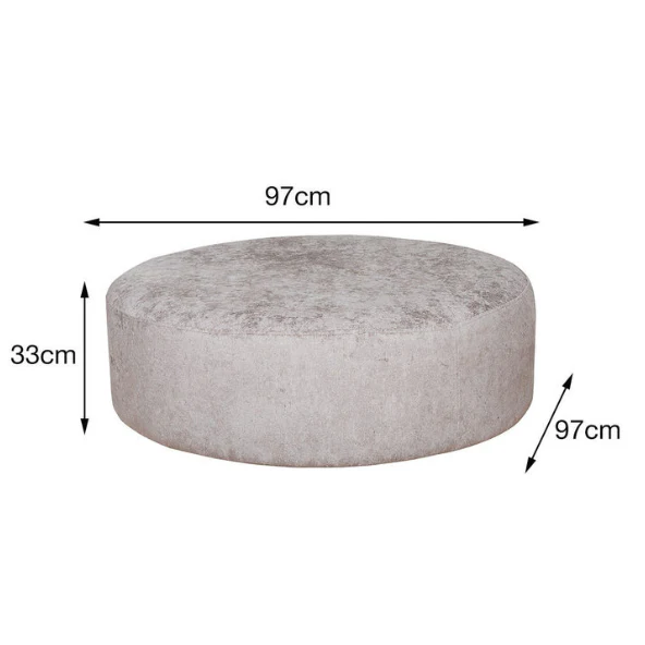 Coco Truffle Fabric Round Accent Footstool