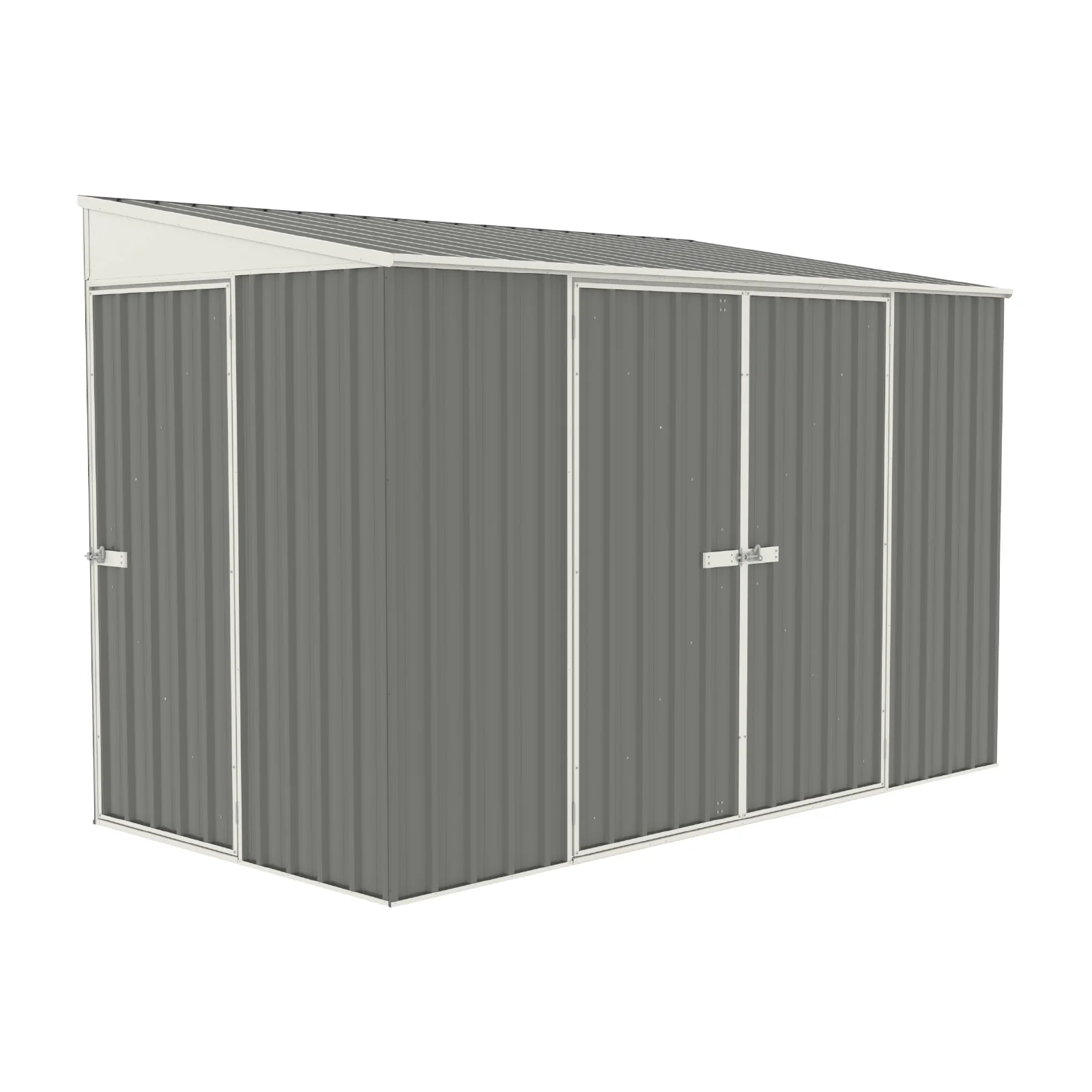 Absco Lean To 10' x 5' Metal Bike Shed - Woodland Gray