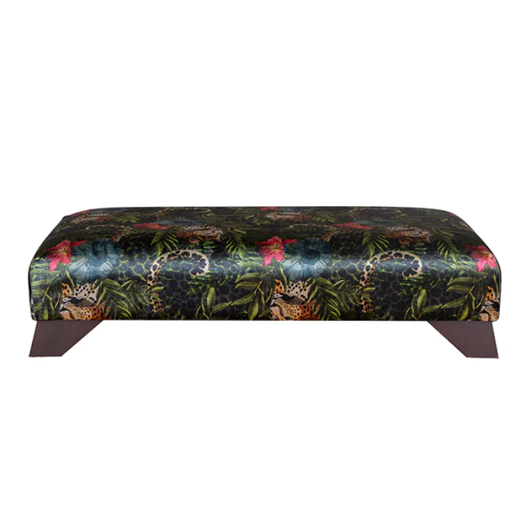 Sabor Jungle - Luxe Fabric Banquette Footstool - Choice Of Feet