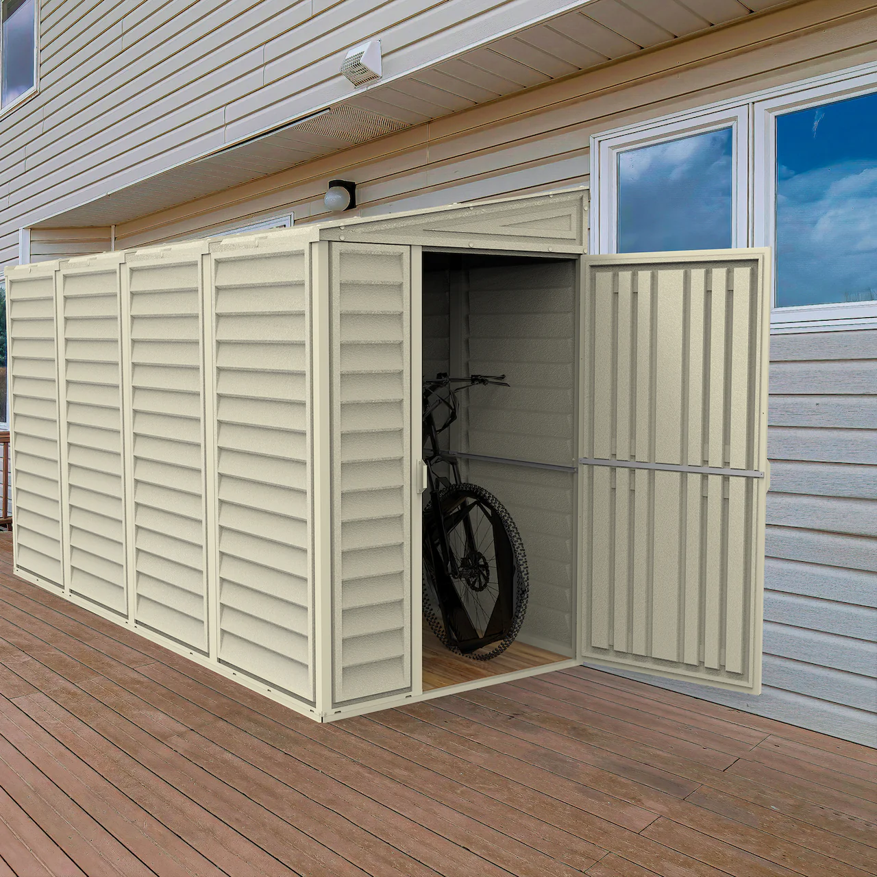 Duramax Sidemate 4'x10' Vinyl Resin Outdoor Storage Shed with Foundation Kit