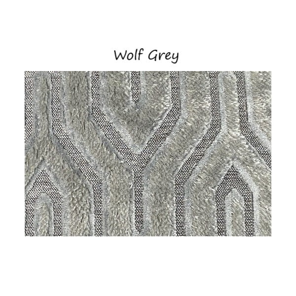 Wolf Grey Fabric Large Round Accent Footstool