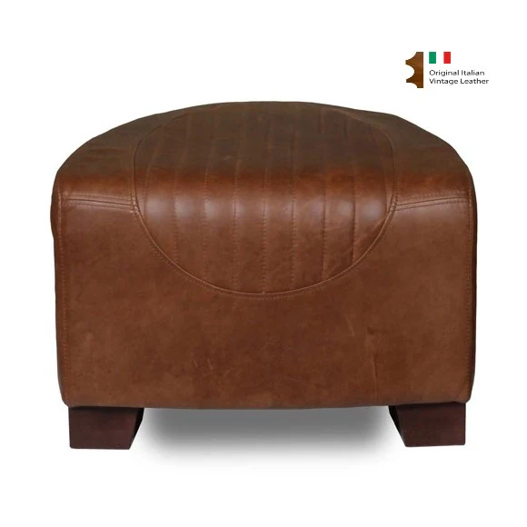 Spitfire Aniline Leather Footstool - Choice Of Feet & Leathers