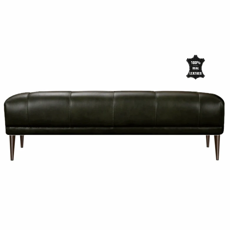 Watson Real Leather Bench Footstool - Choice Of Leathers & Legs