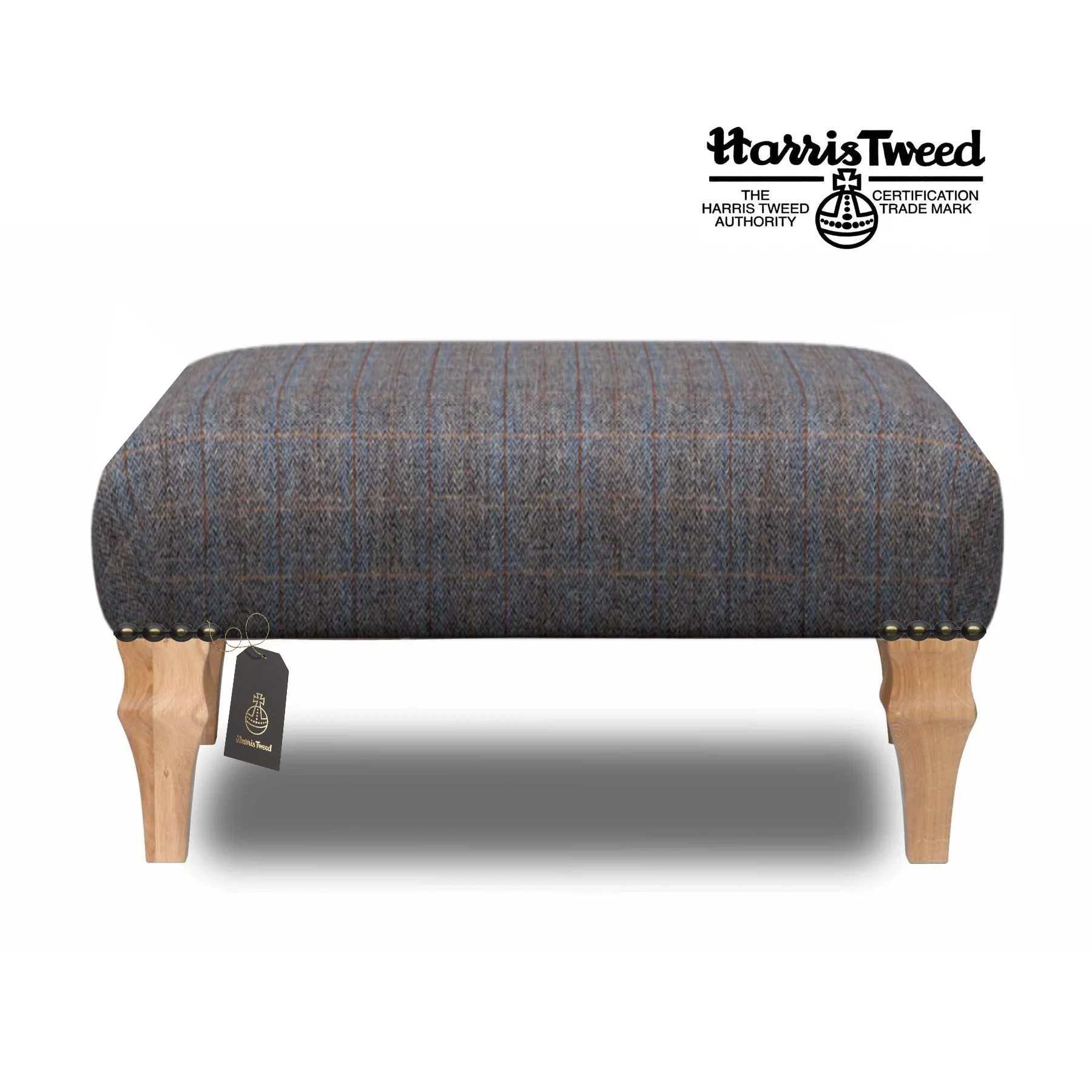 Harris Tweed Small Banquet Footstool - Choice Of Tweed & Legs