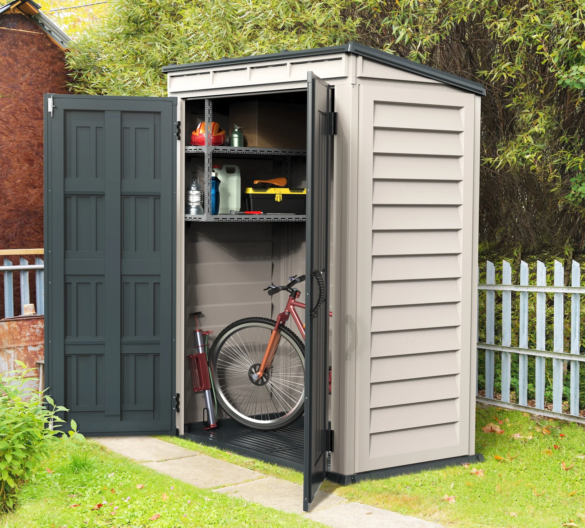 Duramax YardMate Plus Pent 5'x3' Shed Gray with Floor - 05325