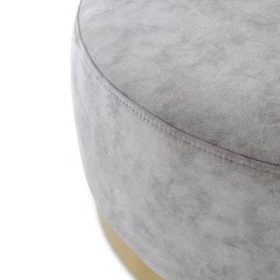 Bond Round Cocktail Ottoman - Choice Of Fabrics & Chrome Or Gold Base