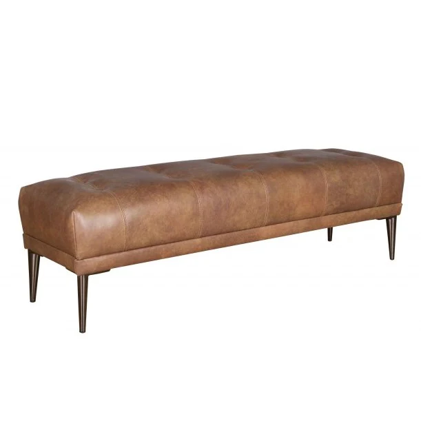 Watson Real Leather Bench Footstool - Choice Of Leathers & Legs