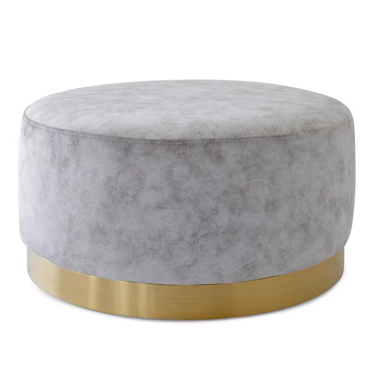 Bond Round Cocktail Ottoman - Choice Of Fabrics & Chrome Or Gold Base