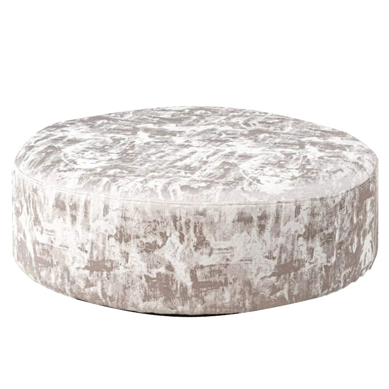 Tessere Pebble Fabric Round Accent Footstool