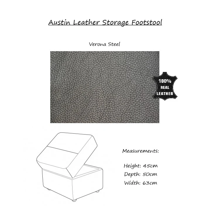 Austin Leather Storage Footstool