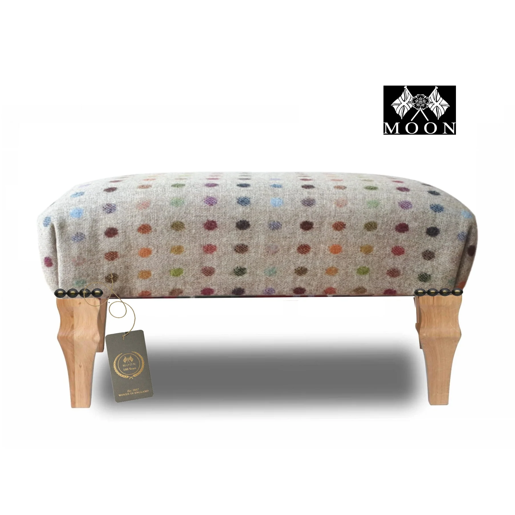 Moon Wool Small Banquet Footstool - Choice Of Wool & Legs