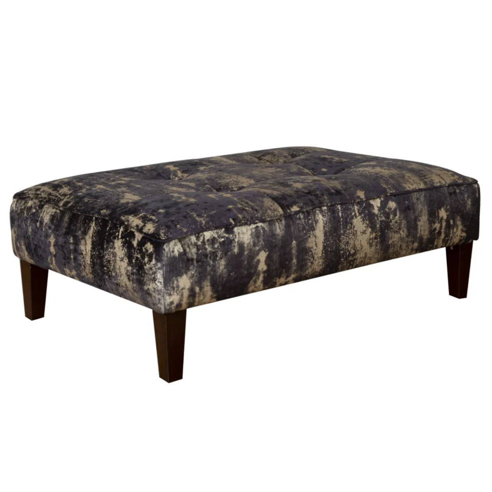 Button Top Throne Footstool - Choice Of Fabrics & Feet