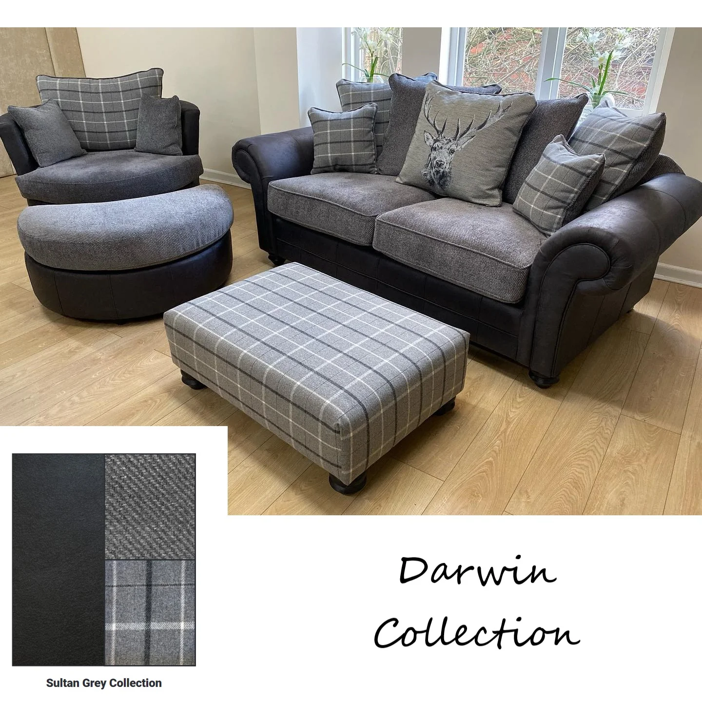 Darwin Half Moon Footstool - Choice Of Fabrics