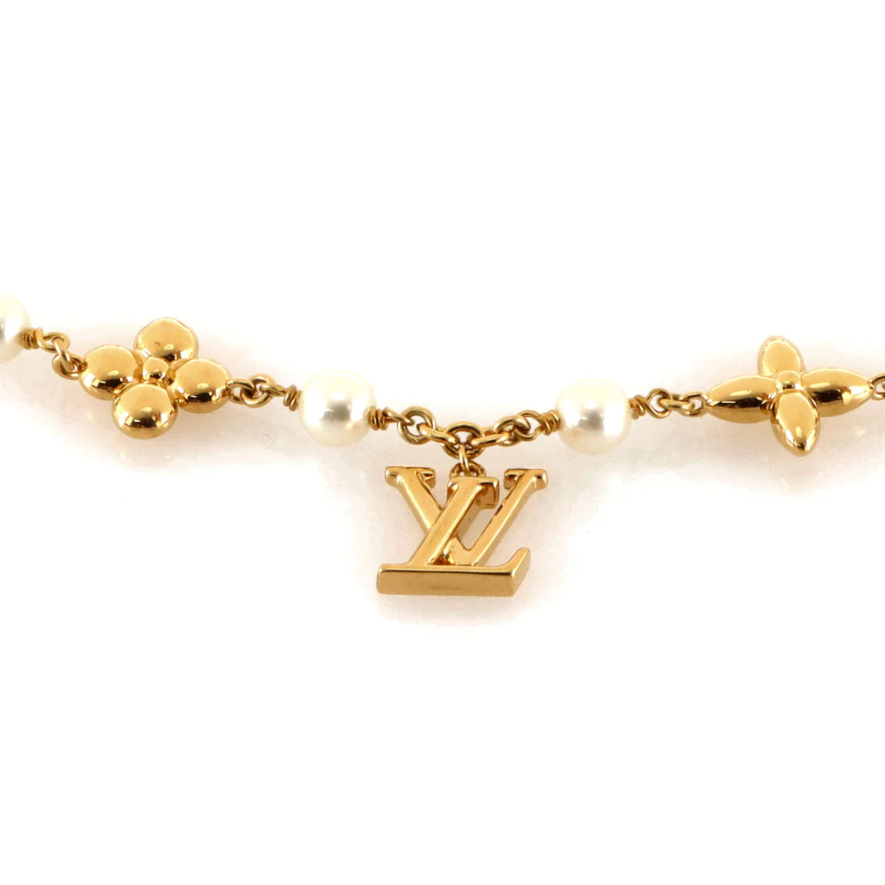 Louisa Bag and Key Charm Metal and Faux Pearls - Deep Luxury