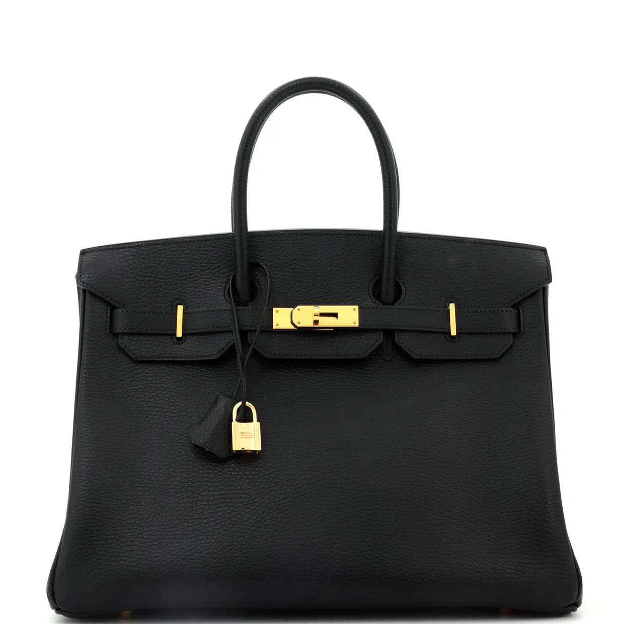 Birkin Handbag Noir Ardennes with Gold Hardware 35 - Deep Luxury