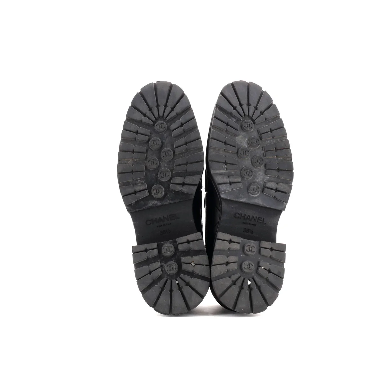 Women's CC Platform Loafers Stitched Leather - Deep Luxury