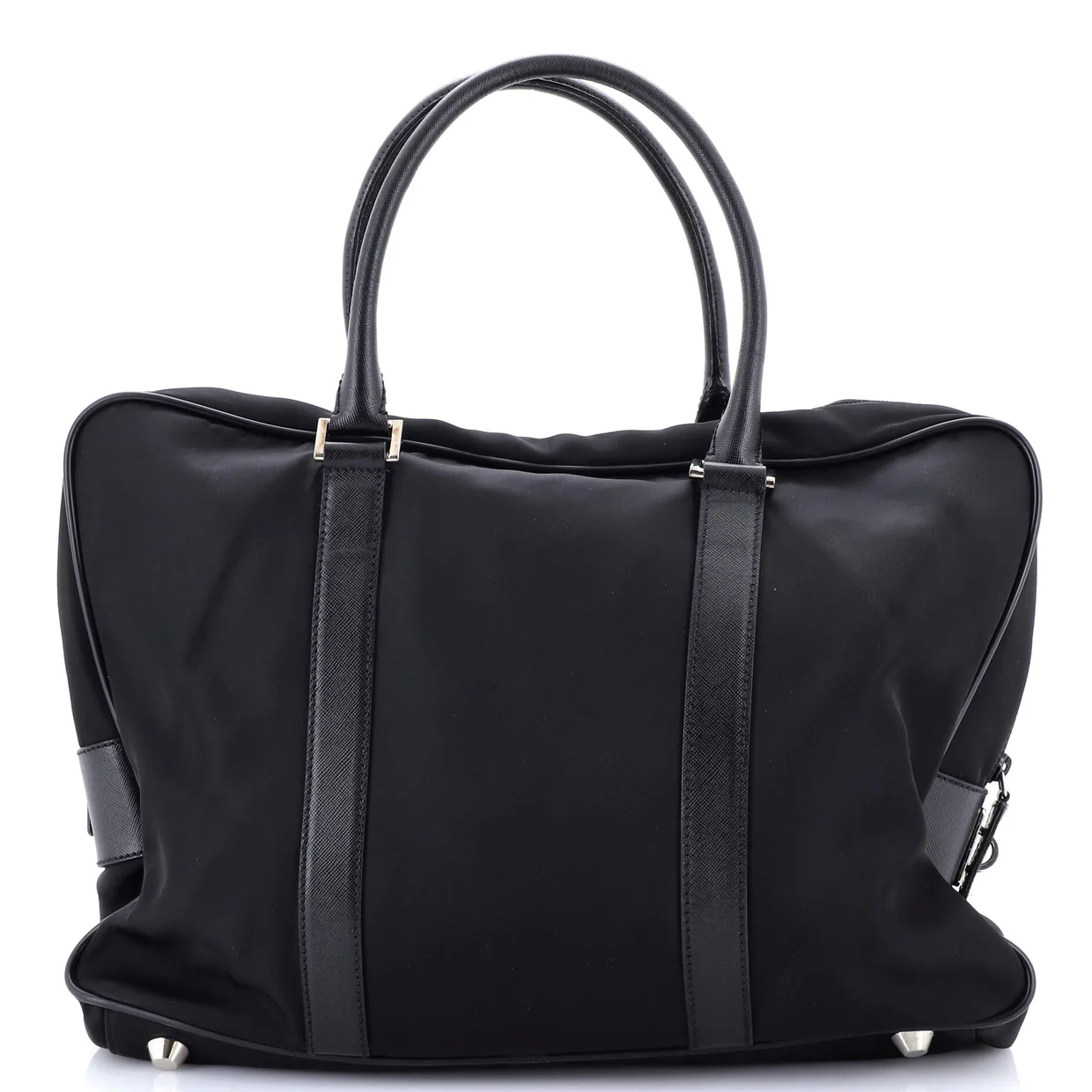 Zip Around Briefcase Tessuto with Saffiano Leather Medium - Deep Luxury
