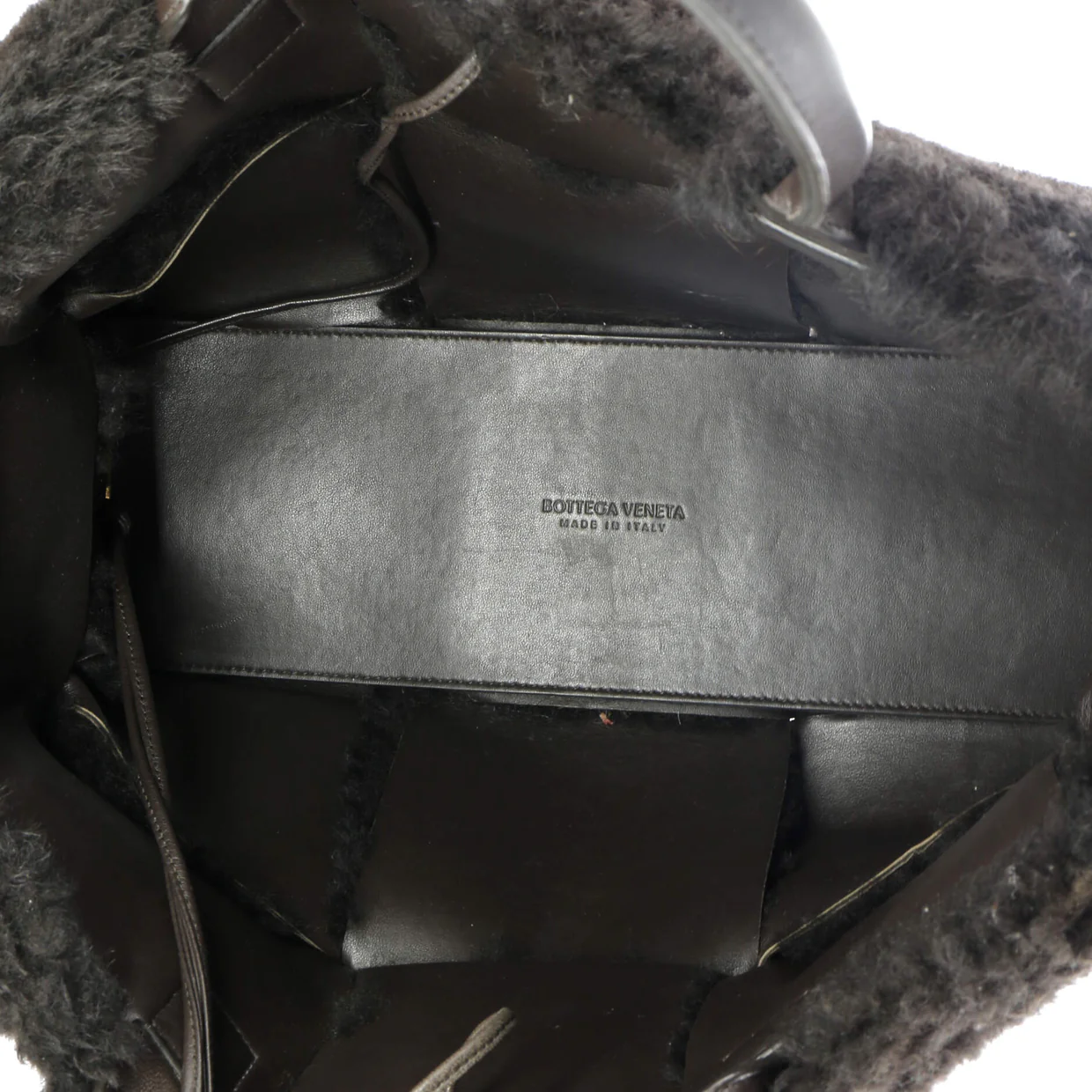 Arco Tote Intrecciato Shearling Small - Deep Luxury