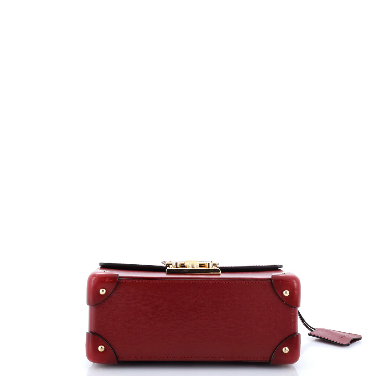 Padlock Bamboo Shoulder Bag Leather Small - Deep Luxury