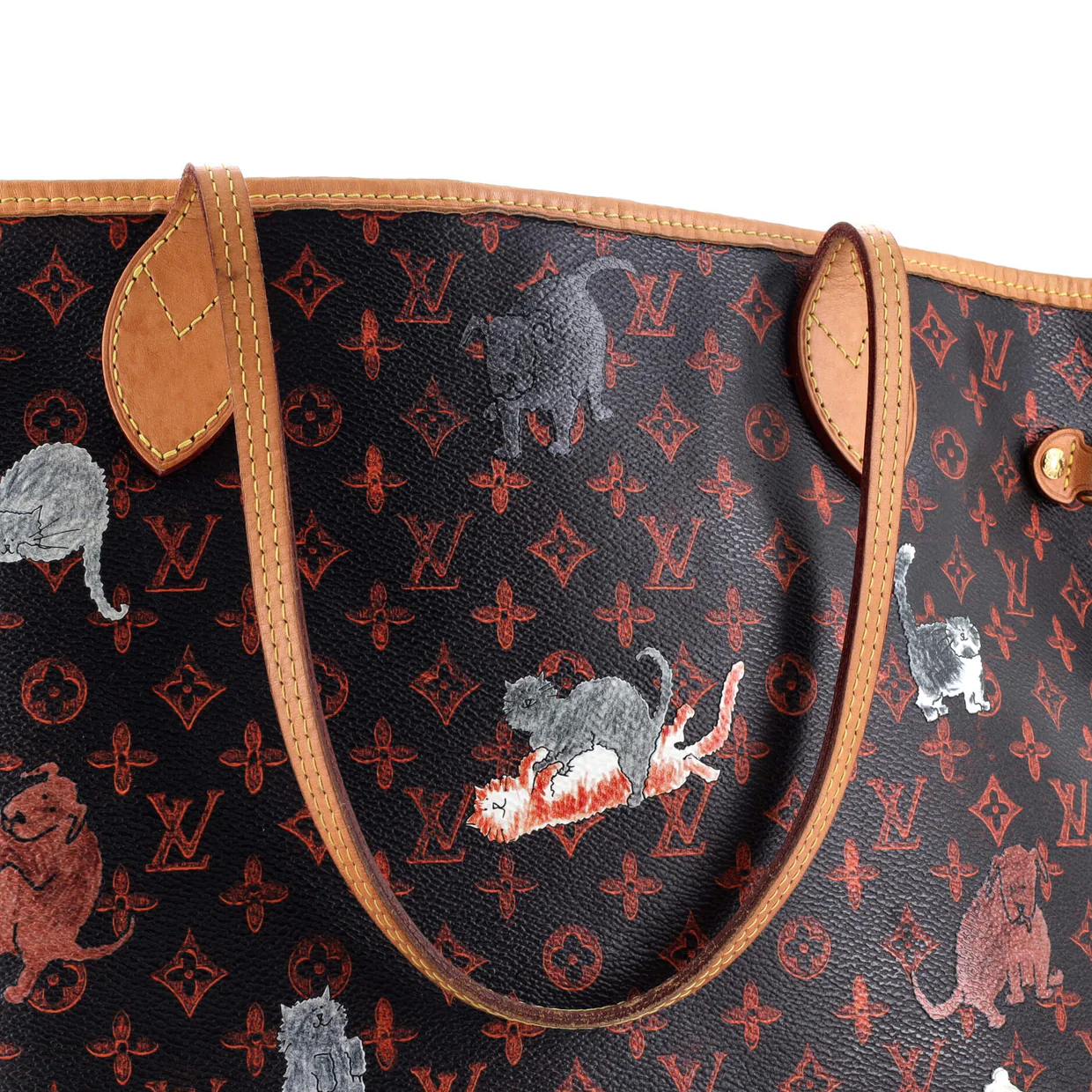 Neverfull NM Tote Limited Edition Grace Coddington Catogram Canvas MM - Deep Luxury