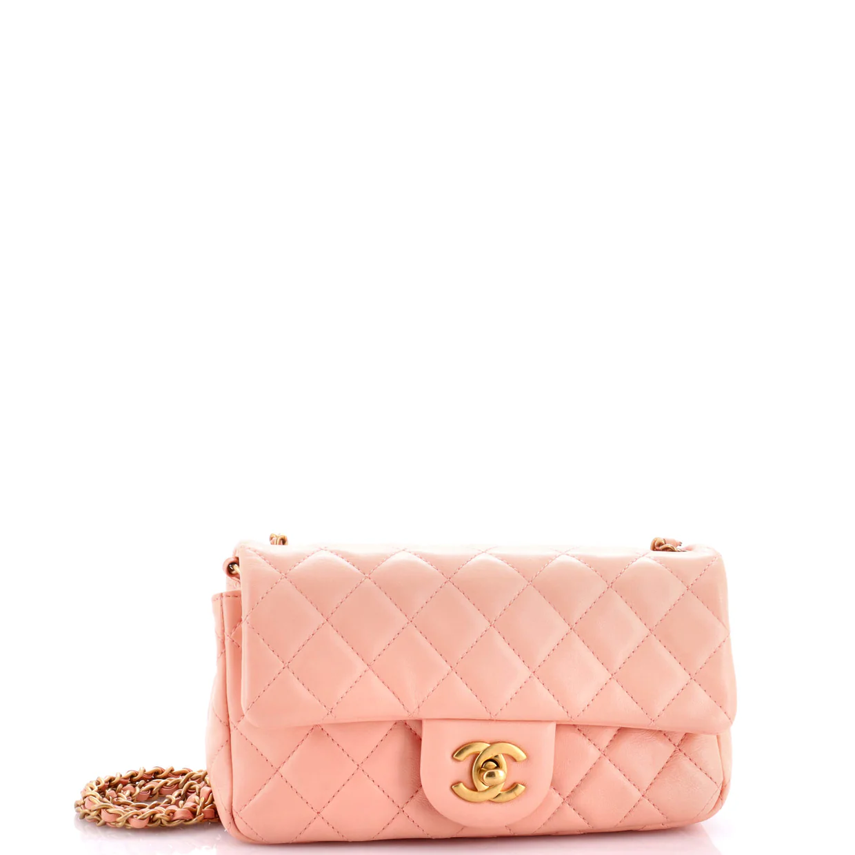 Pearl Crush Flap Bag Quilted Lambskin Mini - Deep Luxury