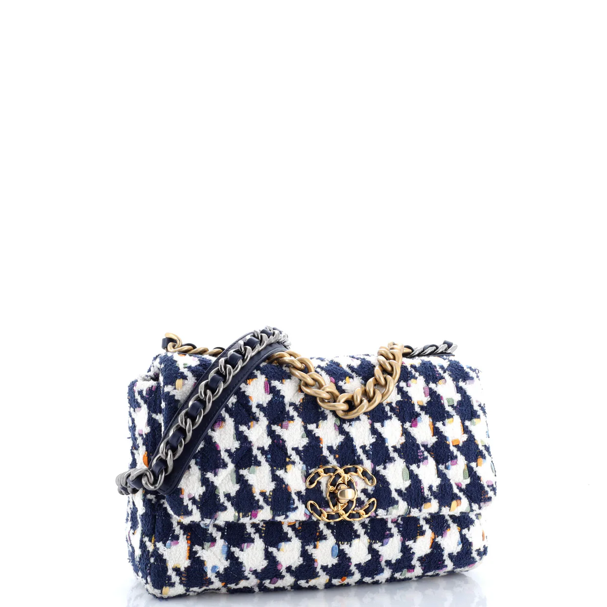 19 Flap Bag Quilted Tweed Medium - Deep Luxury