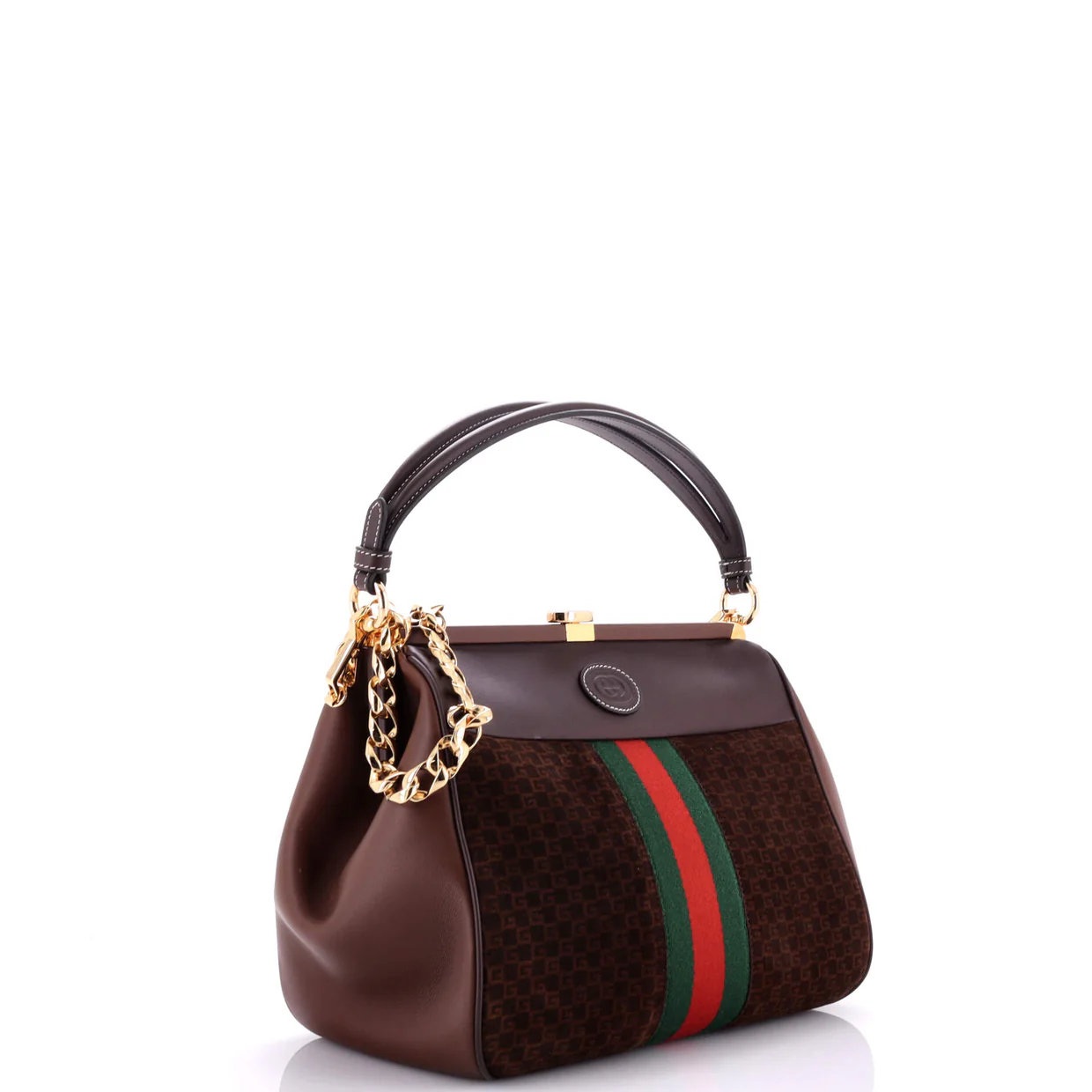 Virgo Tote Bag GG Suede with Leather Medium - Deep Luxury