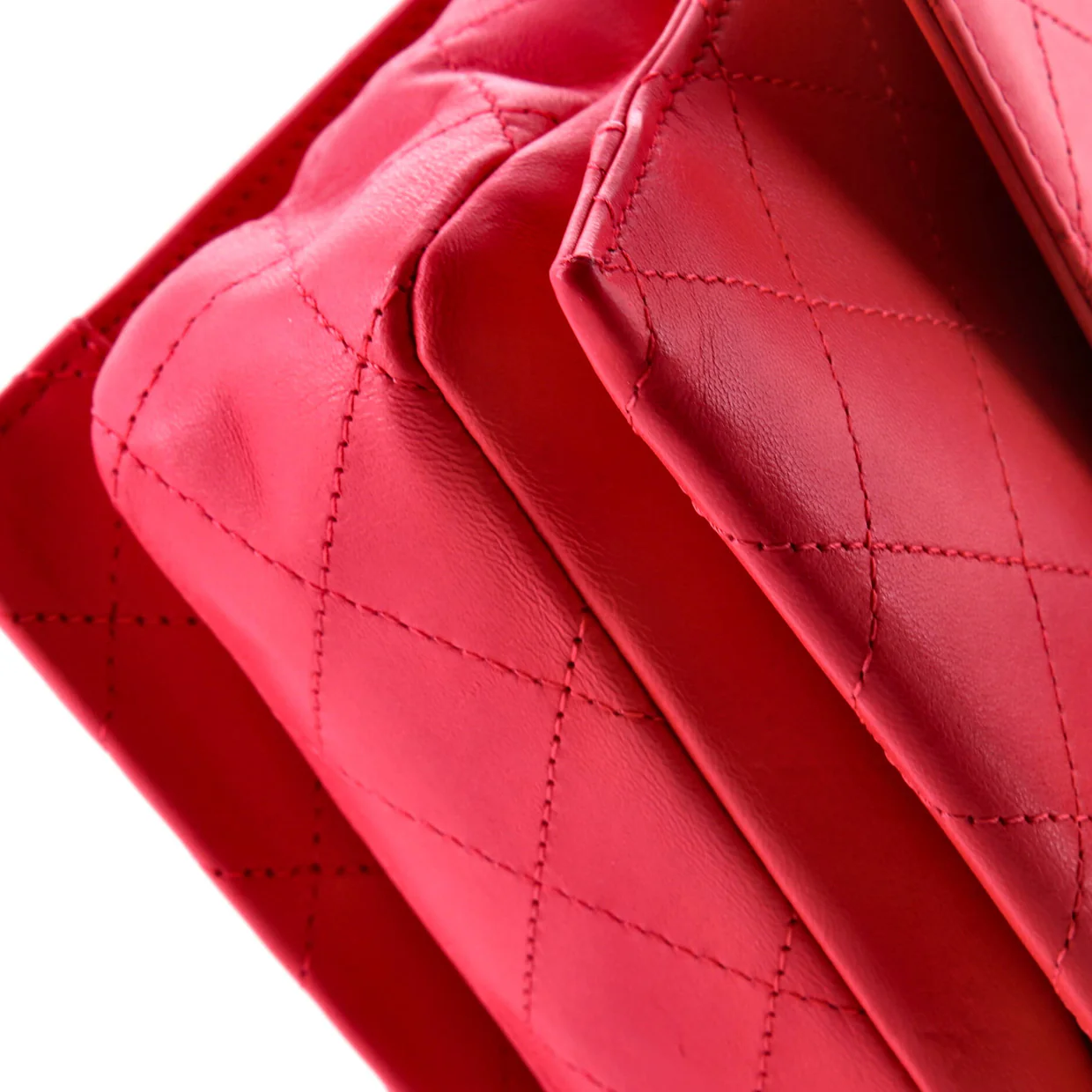 3 Compartment Double Flap Bag Stitched Calfskin Medium - Deep Luxury