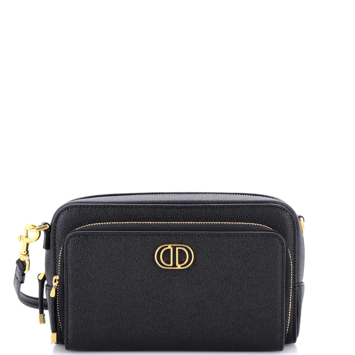 Caro Double Pouch Crossbody Bag Leather - Deep Luxury