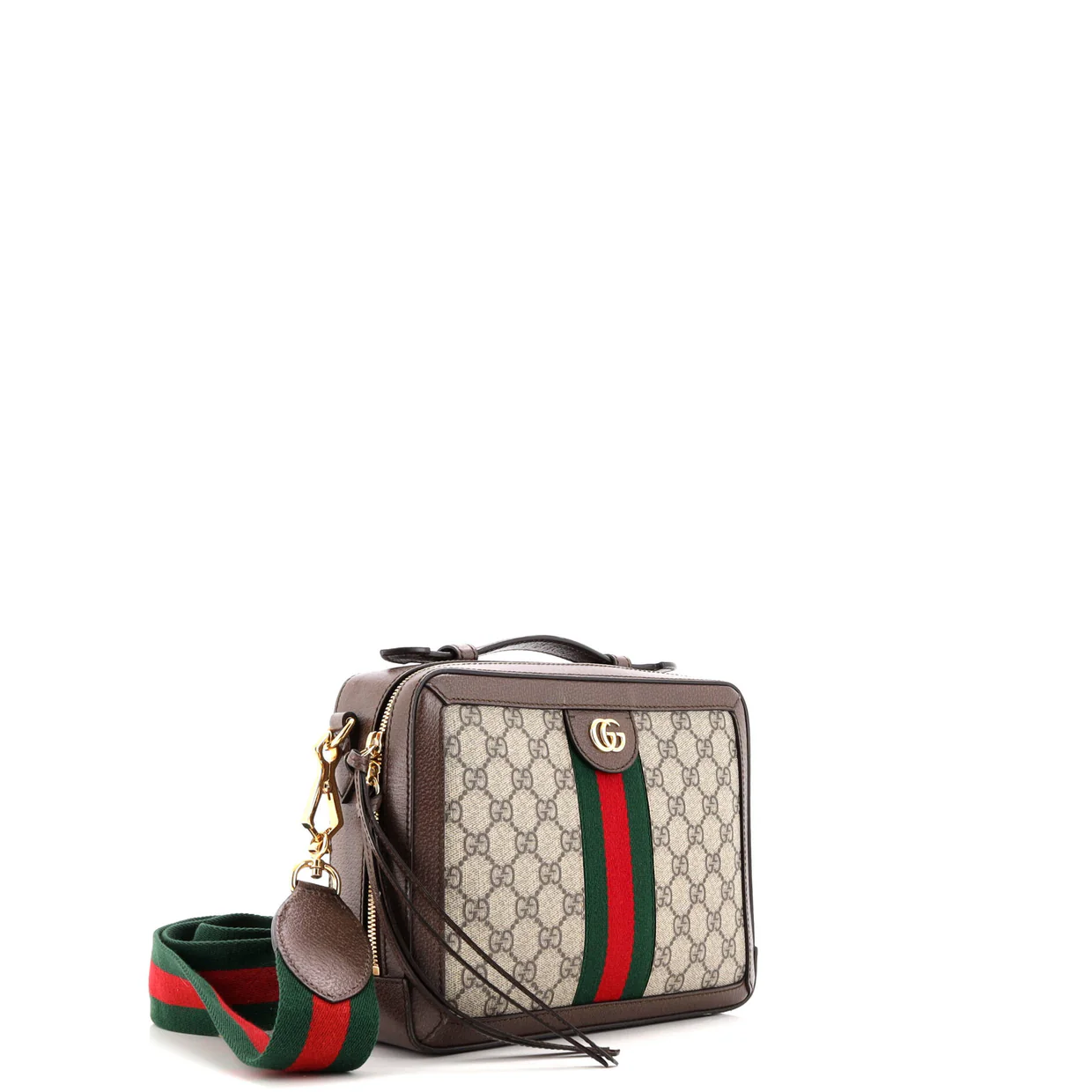 Ophidia Zip Around Camera Bag GG Coated Canvas Small - Deep Luxury