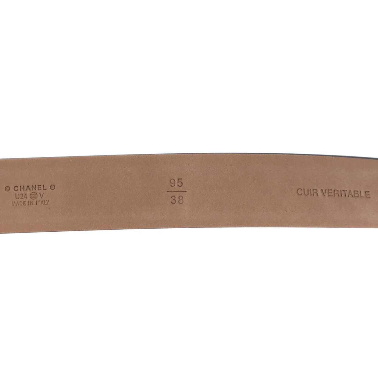 Buckle Belt CC Embossed Leather Thin - Deep Luxury