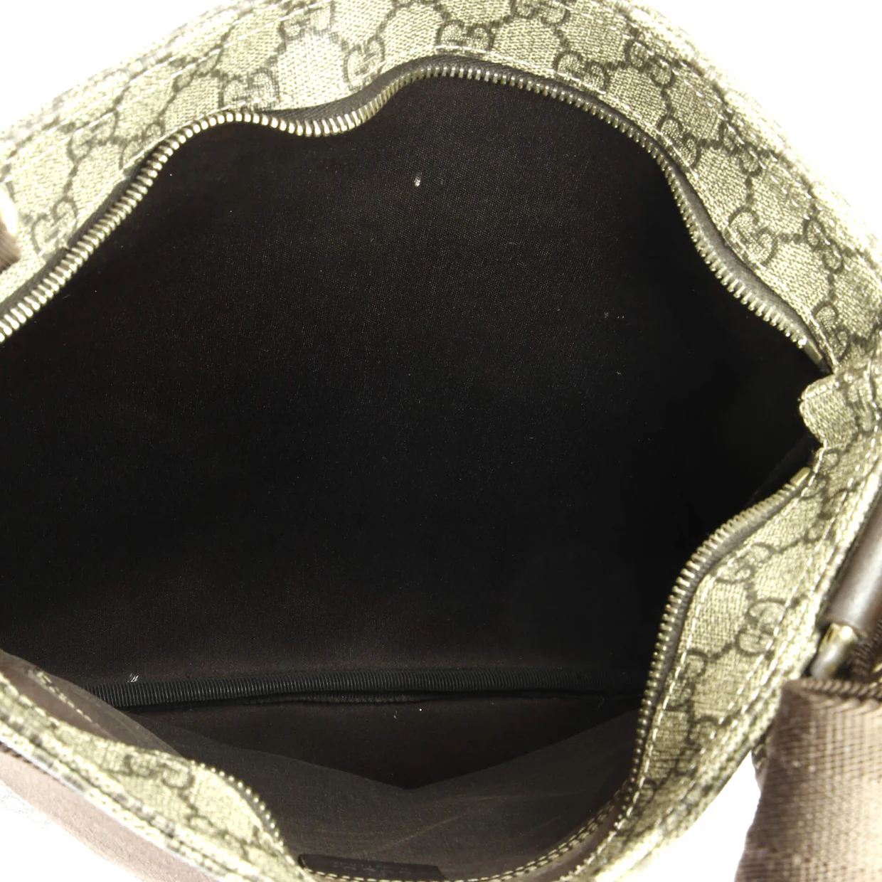 Zip Top Messenger Bag GG Coated Canvas Large - Deep Luxury