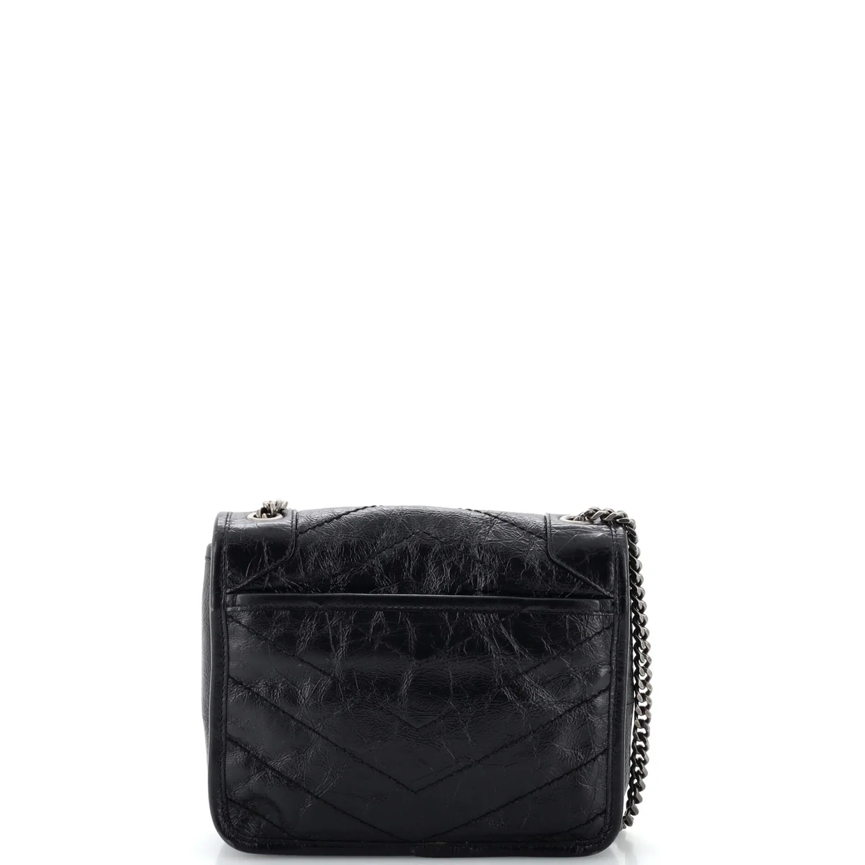 Niki Chain Wallet Matelasse Chevron Leather - Deep Luxury