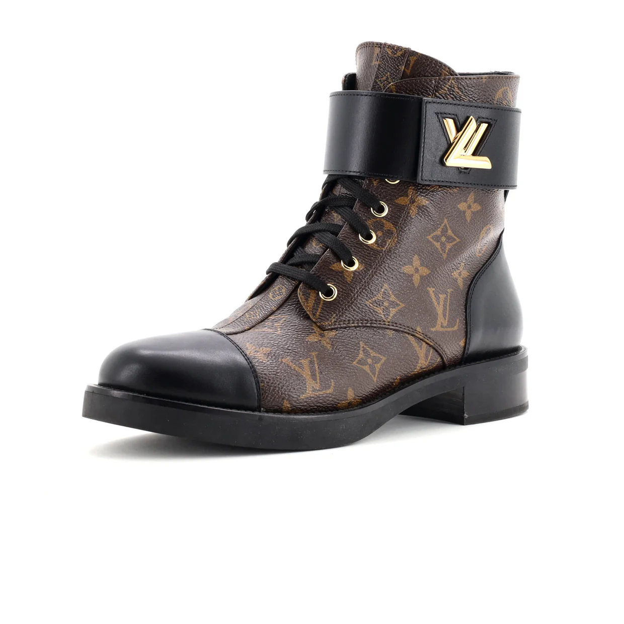 Women's Wonderland Flat Ranger Boots Monogram Canvas and Leather - Deep Luxury