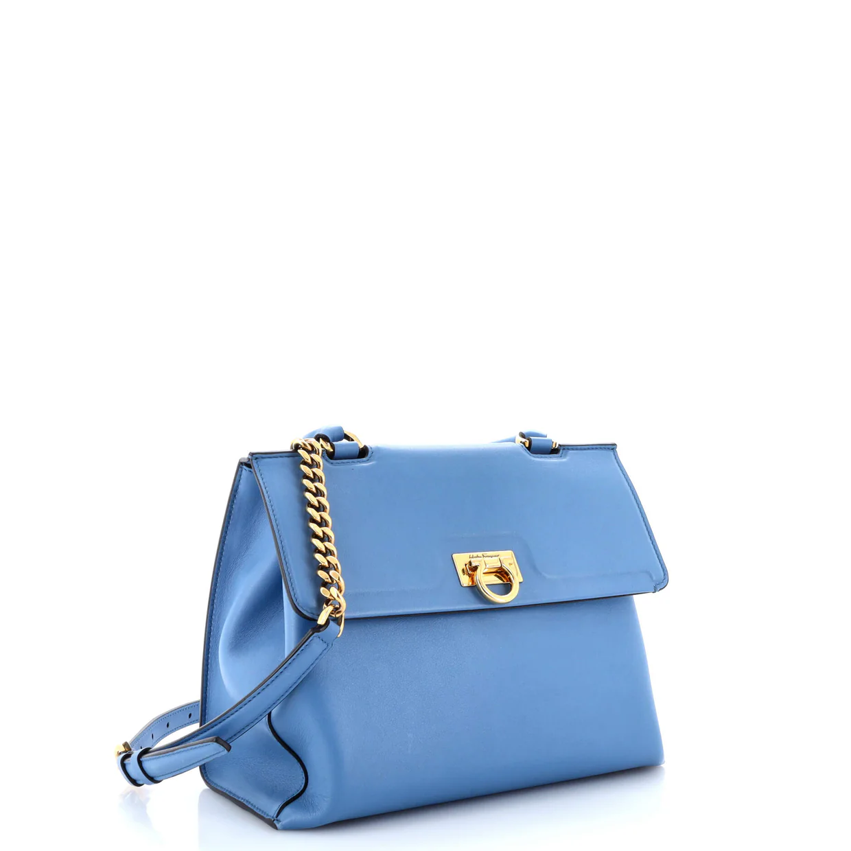 Trifolio Top Handle Bag Leather Small - Deep Luxury