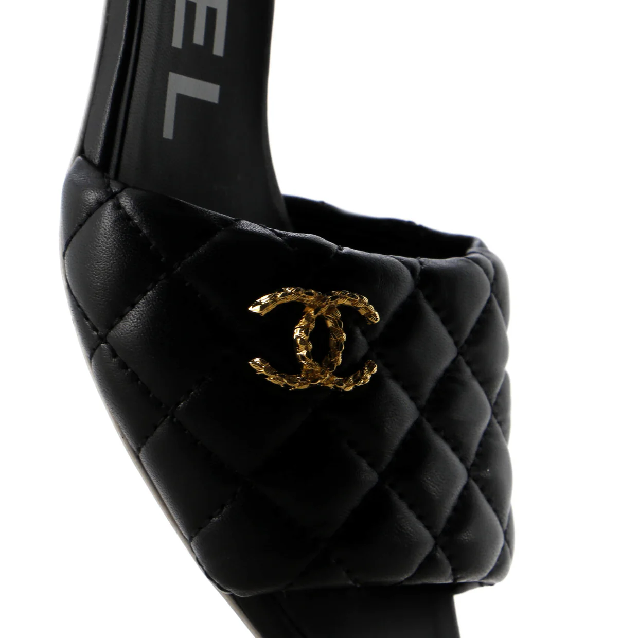 Women's CC Heeled Mule Sandals Quilted Leather - Deep Luxury
