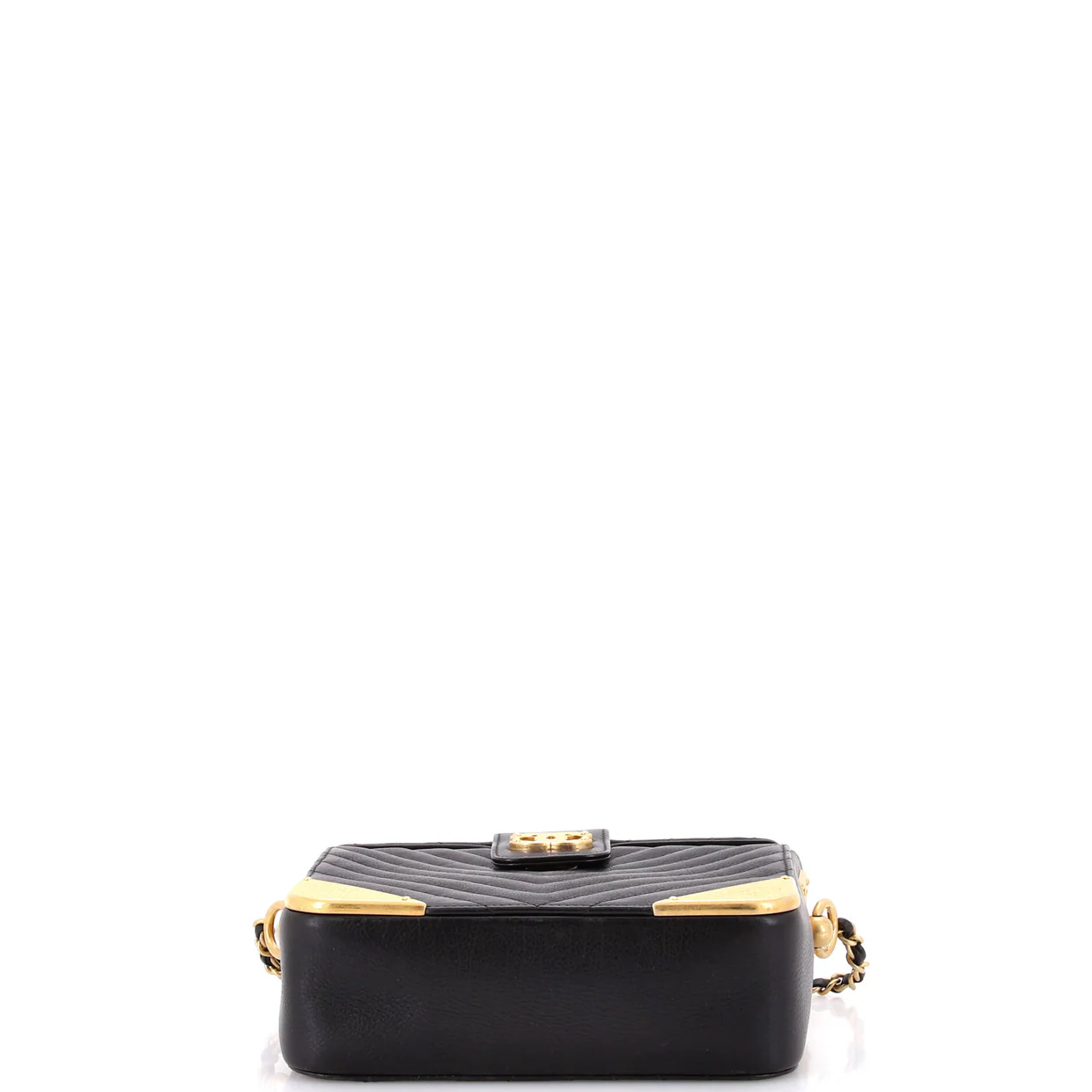 Rock the Corner Minaudiere Chevron Calfskin - Deep Luxury