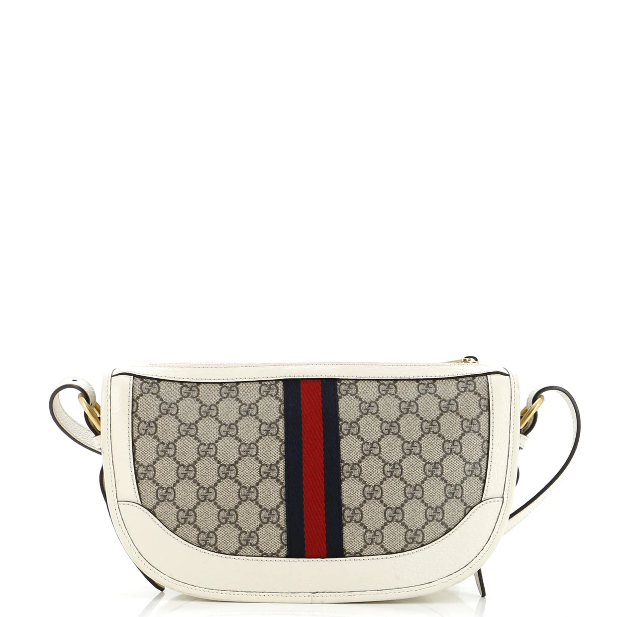 Ophidia Curved Zip Shoulder Bag GG Coated Canvas Large - Deep Luxury