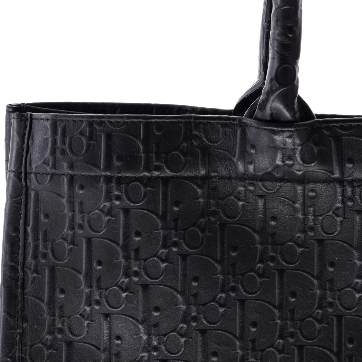 Book Tote Oblique Embossed Calfskin Large - Deep Luxury