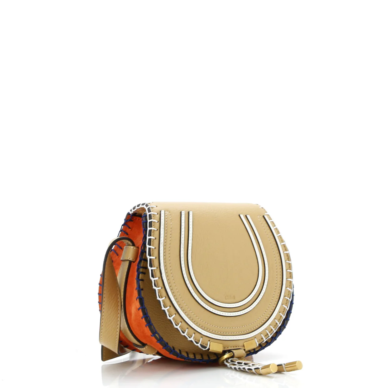 Marcie Crossbody Bag Leather with Constrast Stitch Detail Small - Deep Luxury