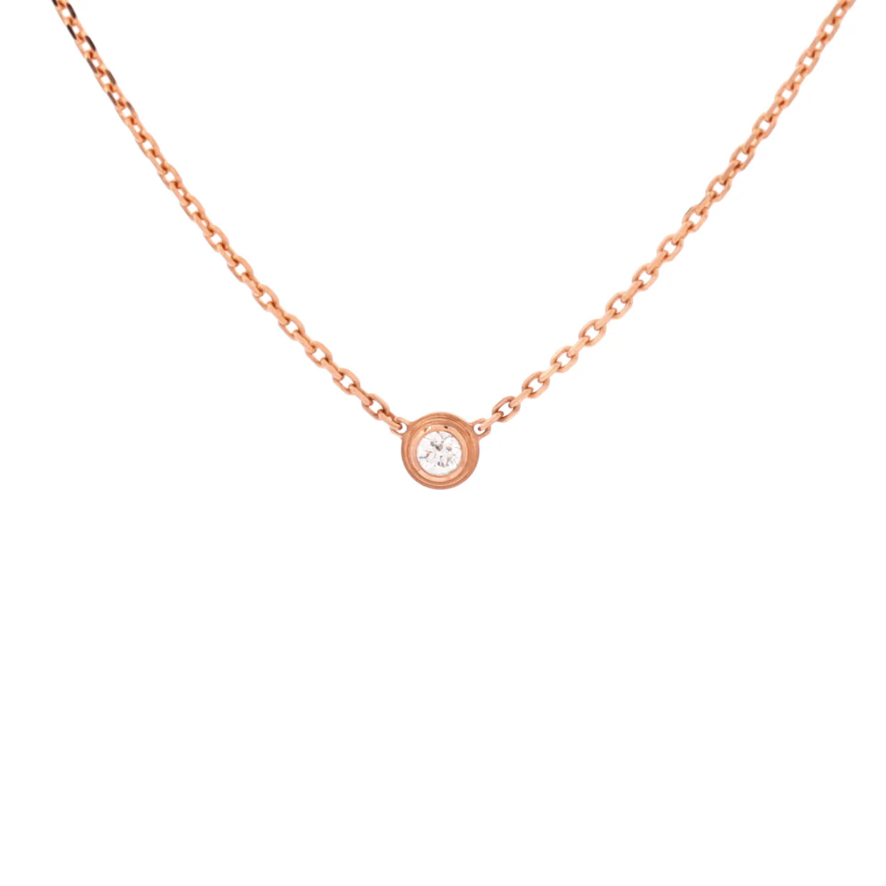 Cartier D'Amour Pendant Necklace 18K Rose Gold with Diamond XS - Deep Luxury